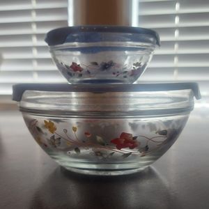 Vintage set of 2 bowls with lids